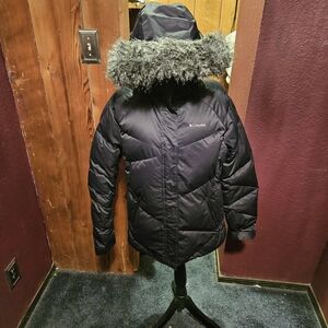 Columbia Women's Lay D Down 2 Black Hooded Snow Jacket